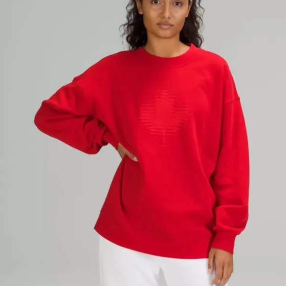 lululemon athletica Sweaters - Lululemon Team Canada Perfectly Oversized Crew – Red – Size 6 – New With Tags